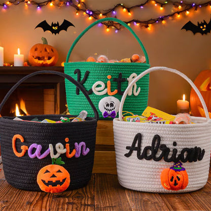Custom Halloween Treat Bag with Name – Trick or Treat Basket