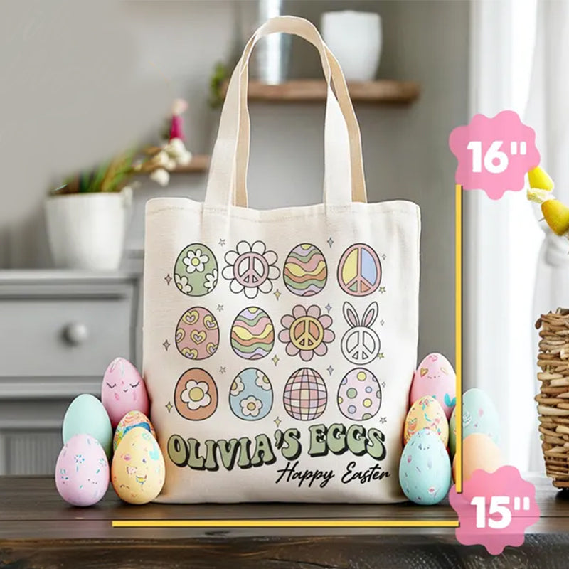 Easter Bunny Gift Bag for Kids, Custom Easter Egg Hunt Bag