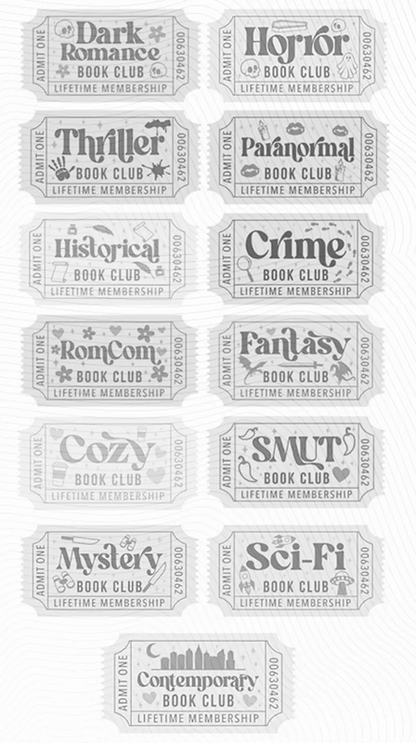 Bookish Ticket | Bookclub Ticket | Bookshelf Decor
