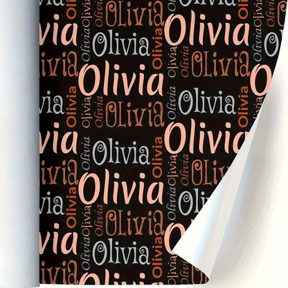 Customizable Name & Text Gift Wrap Paper