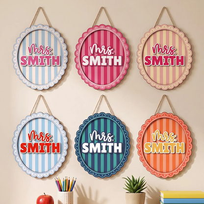 Classroom Decor, Personalized Teacher Door Sign, Welcome To Our Classroom Sign