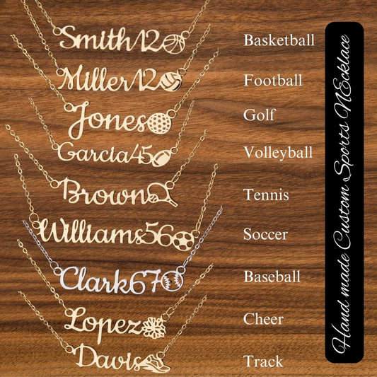 Personalized sports necklace, Sports lover gift necklace