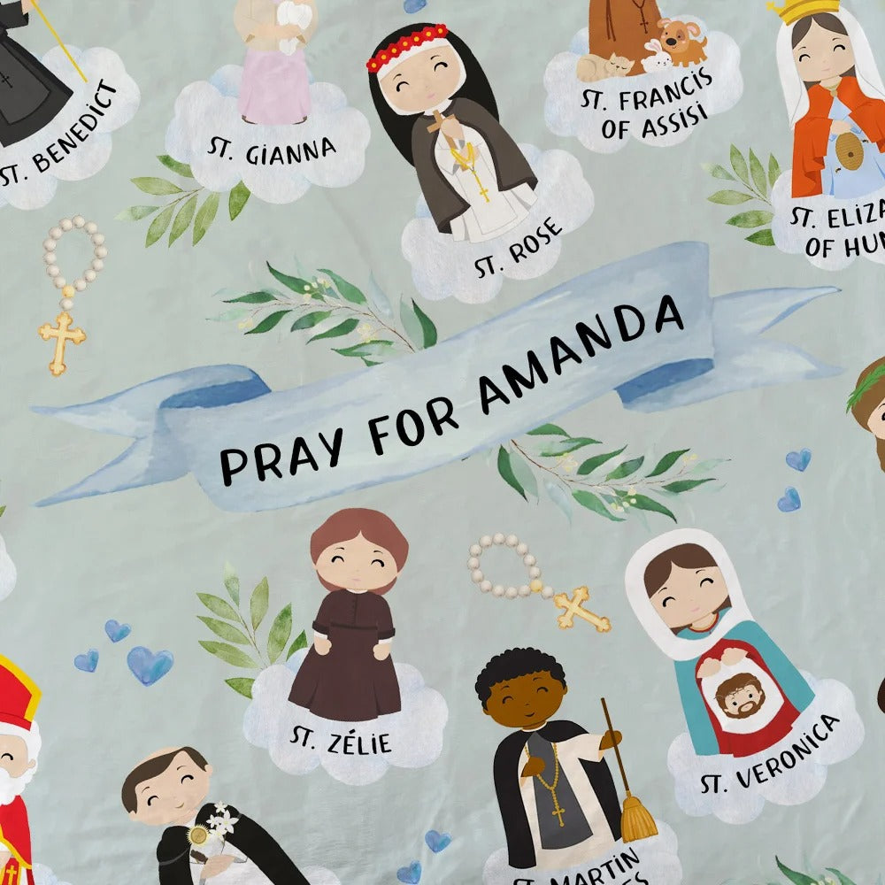 Holy Saints of Heaven Catholic Throw Blanket