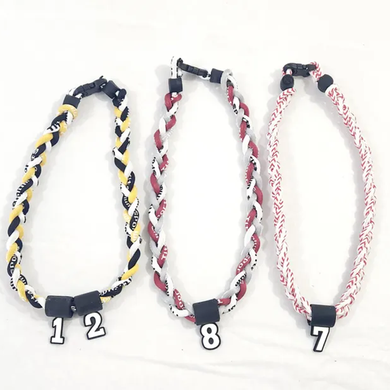 Baseball Basketball All Sports  Tri Rope Tornado Necklace with Customized Number