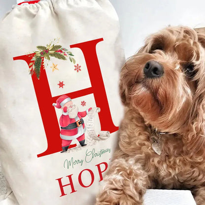 Personalized Name & Initial Christmas Gift Sack Custom Your Name