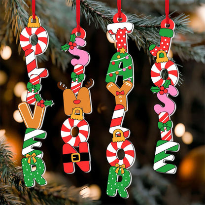 Personalized Kids Name Letter Ornament: Acrylic Christmas