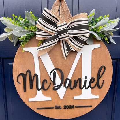 Personalized Door Hanger Front Door Decor