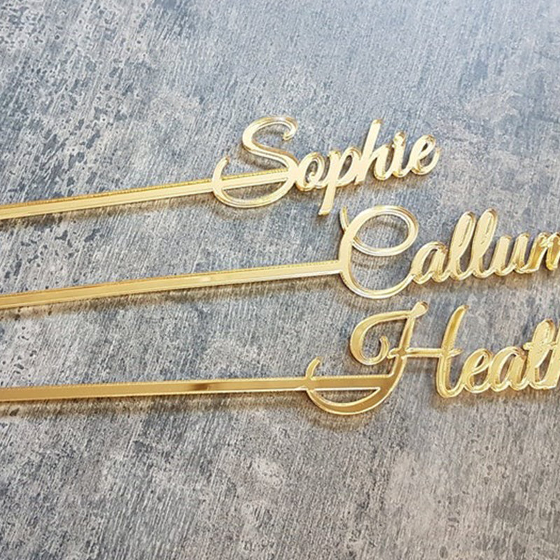 Drink stirrers gold Drink wedding stirrers Personalized swizzle sticks Name stirrers