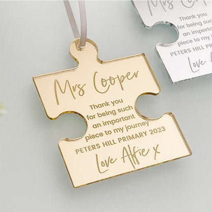 Teacher Thank You Keepsake Gift, Personalised Hanging Tag, Teacher's Gifts