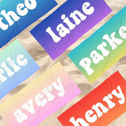 Personalized Beach Towel with Name, Packable Towel