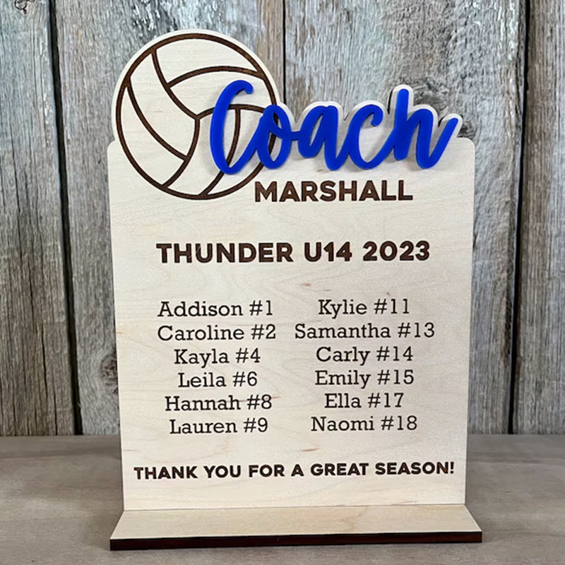 End of Season Coaches Gift, Personalized Coaches Plaque