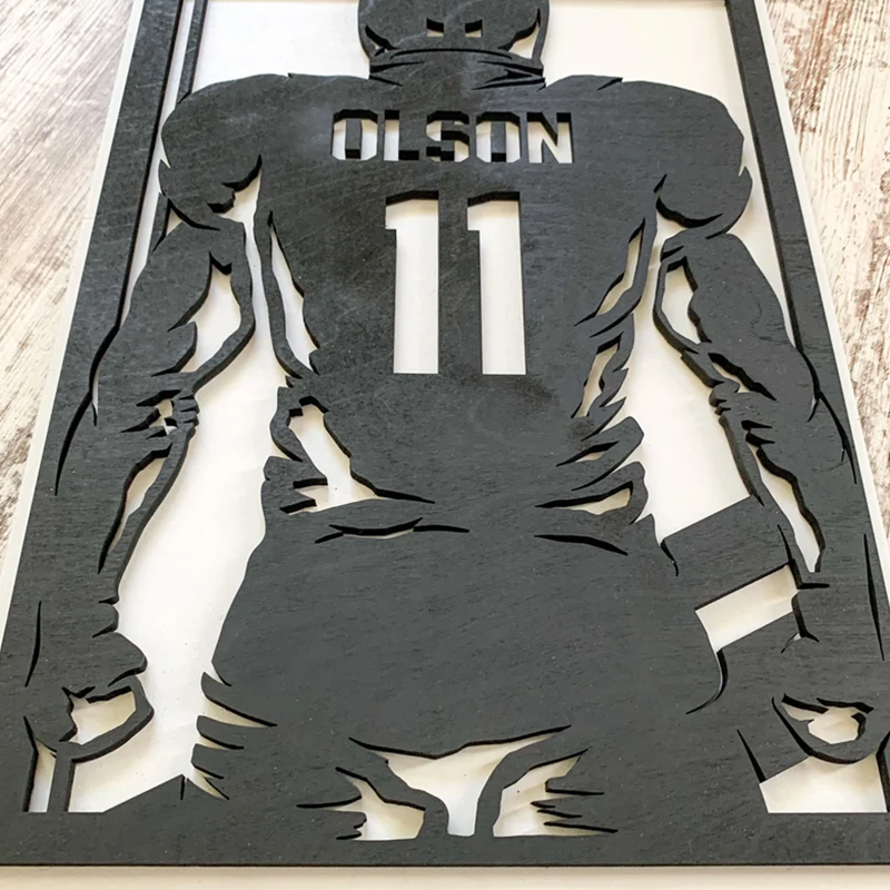 Custom Football Player Sign, Personalized Last Name Player Sign
