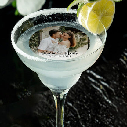 Personalized Edible Photo Wedding Drink Toppers/Custom Drink Toppers