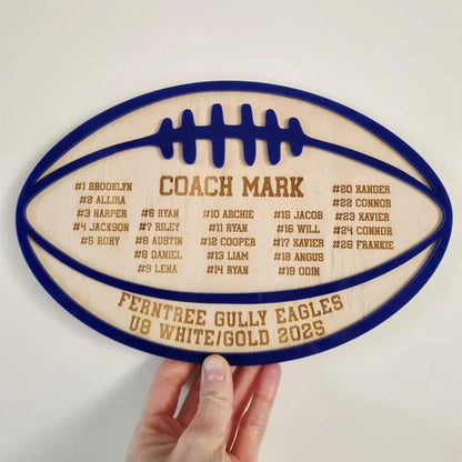 Football Coach Gift, Coach Plaque, Personalised Footy Team Gift