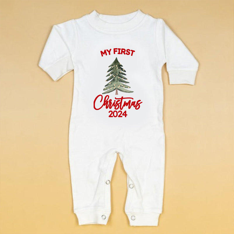 Baby 1st Christmas Romper. My 1st Christmas Outfit with Santa Hat