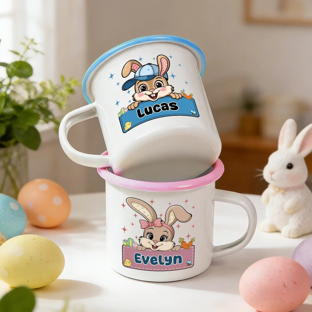 Personalized Bow Hat Easter Bunny 12 oz