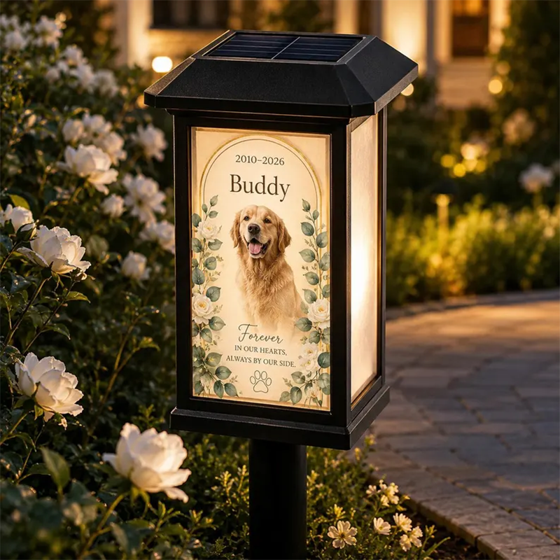 Personalized Pet Memorial Solar Light, Custom Dog Cat Garden Stake,