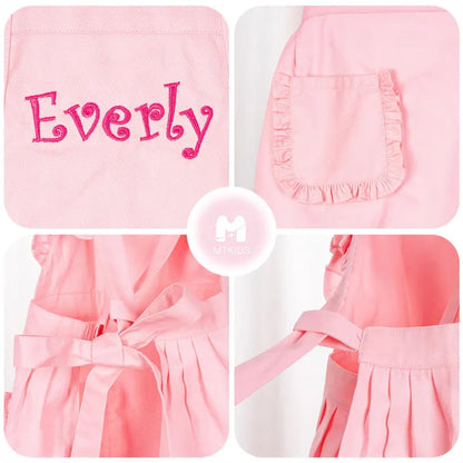 Kids Apron with Embroidered Name Toddler Cooking Apron