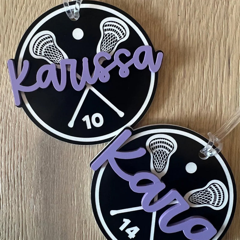 Personalized Name Tag Personalized Baseball Swimming Lacrosse Volleyball Hockey Soccer Dance Cheer Pom Tennis Football Hockey Track Pickleball Basketball Bag Tag