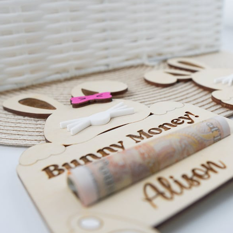 Personalised Easter Bunny Money Holder Easter Basket Stuffer