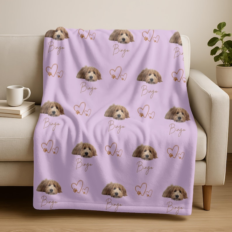 Personalized pet photo blanket