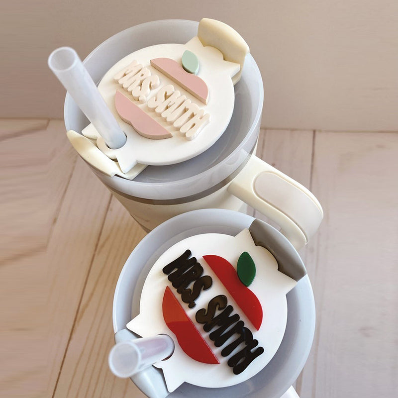 Teacher Tumbler Name Plate | Teacher Apple Name Plate