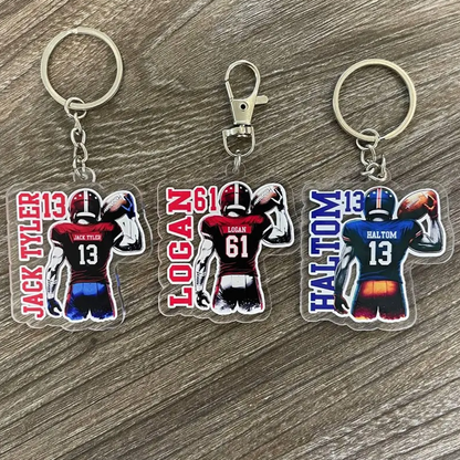 Custom Football Name Bag Tag | Personalized Name Keychain