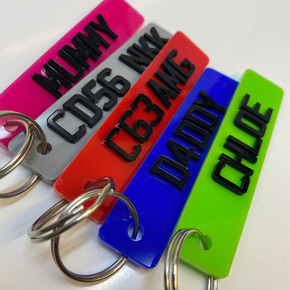4D number plate key ring