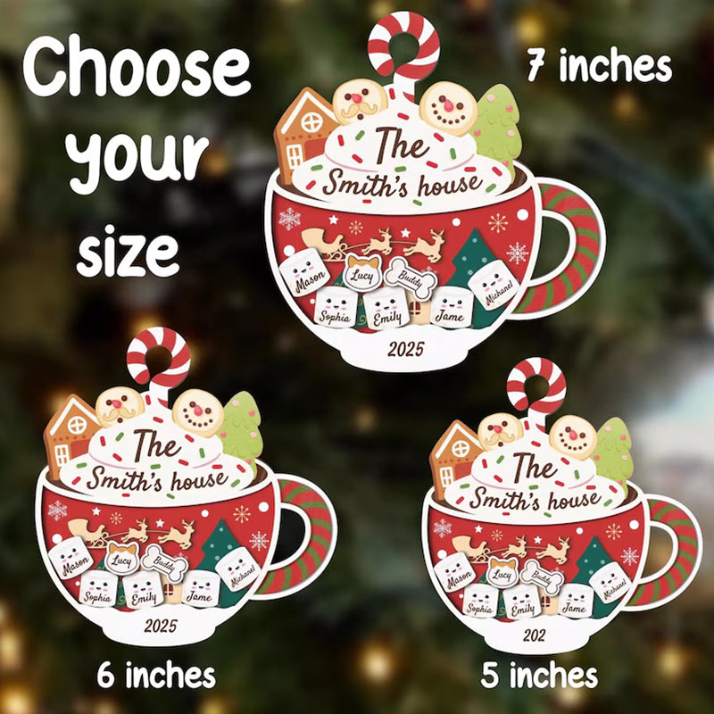Custom Marshmallows Pet Family Shaker Ornament