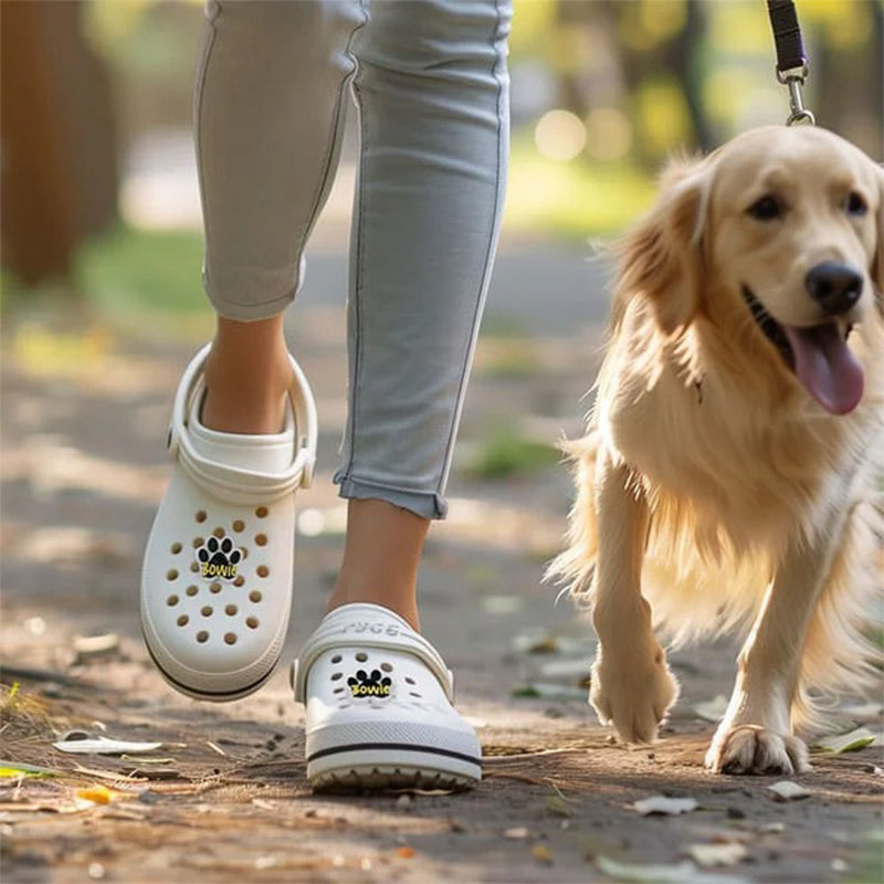 Personalized Cute Dog Paw Shoes Clog Charms Decoration with Name Shoes
