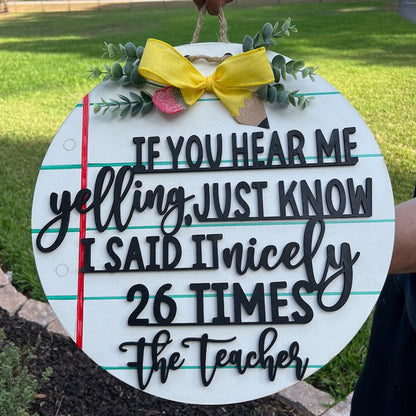 Teacher door hanger Teacher Gift