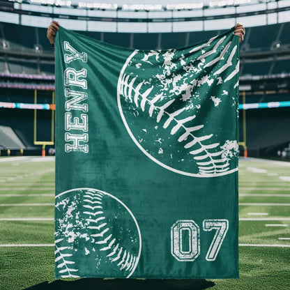 Personalized Blankets Sports team blanket with Name, Custom blanket gift