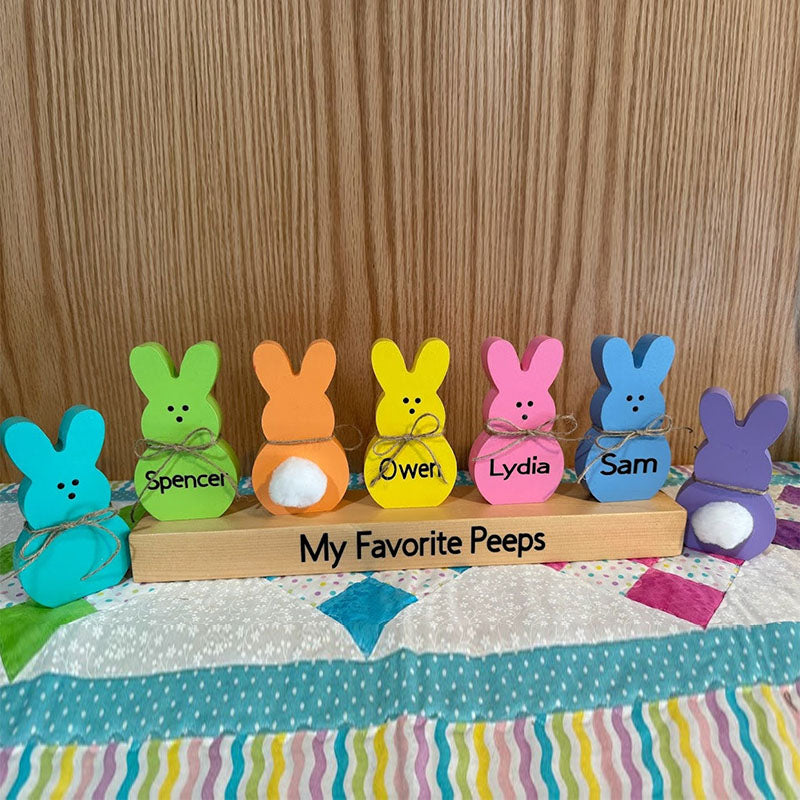 Personalized Easter Peeps, Wooden Easter bunnies with names