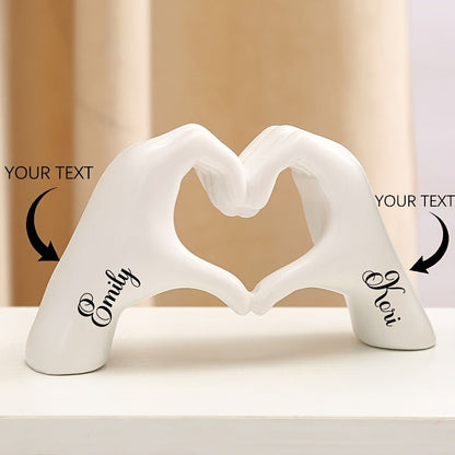 Customizable Resin Love Heart Hands Figurine