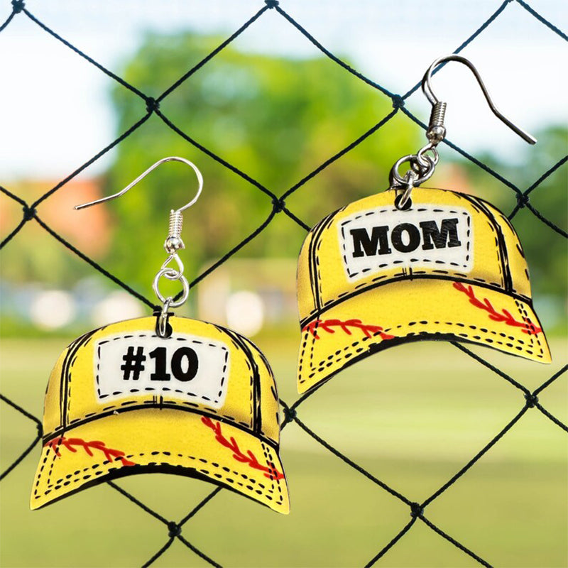 Baseball or Softball Hat Earrings, Baseball Earrings