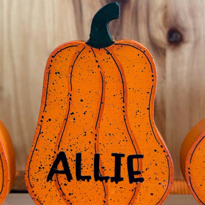 Personalized Halloween pumpkins, Wooden Halloween pumpkins with names