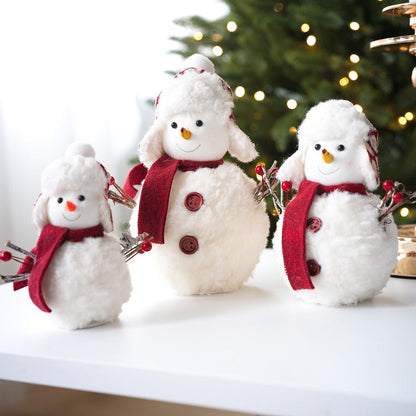 Cute Plush Christmas Snowman Doll Ornaments