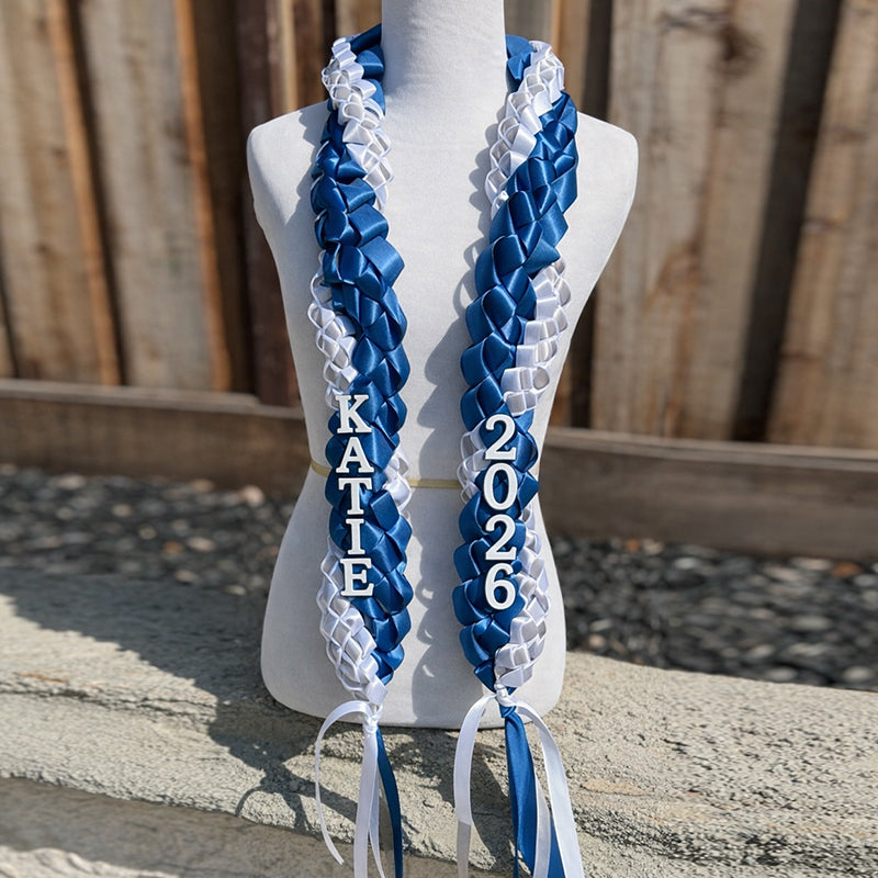 Personalized Braided Satin Ribbon Lei for Graduation