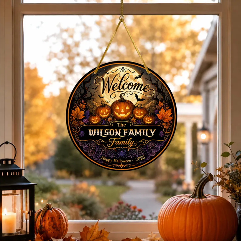 Custom Halloween Pumpkin Family Ornament