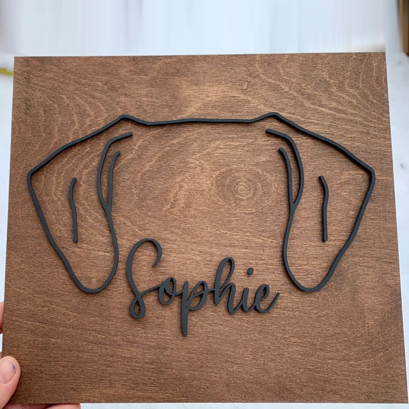 Dog Ear Name Sign 40 Breeds Available for Personalization
