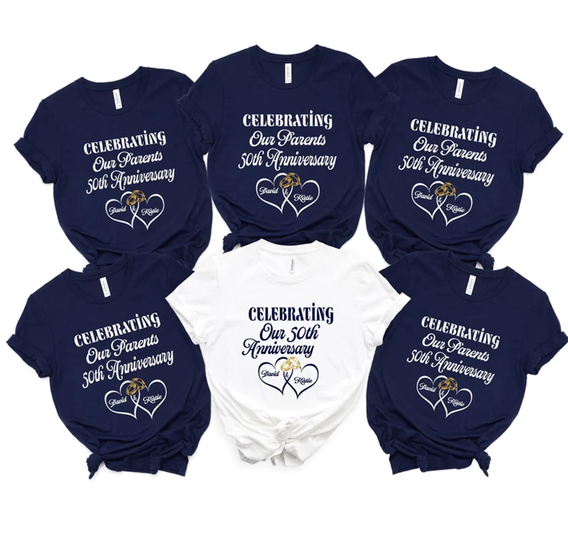 Personalized Wedding Anniversary Shirt, Celebrating Our 50th Anniversary Shirt