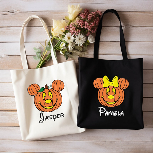 Custom Halloween Pumpkin Tote Bag