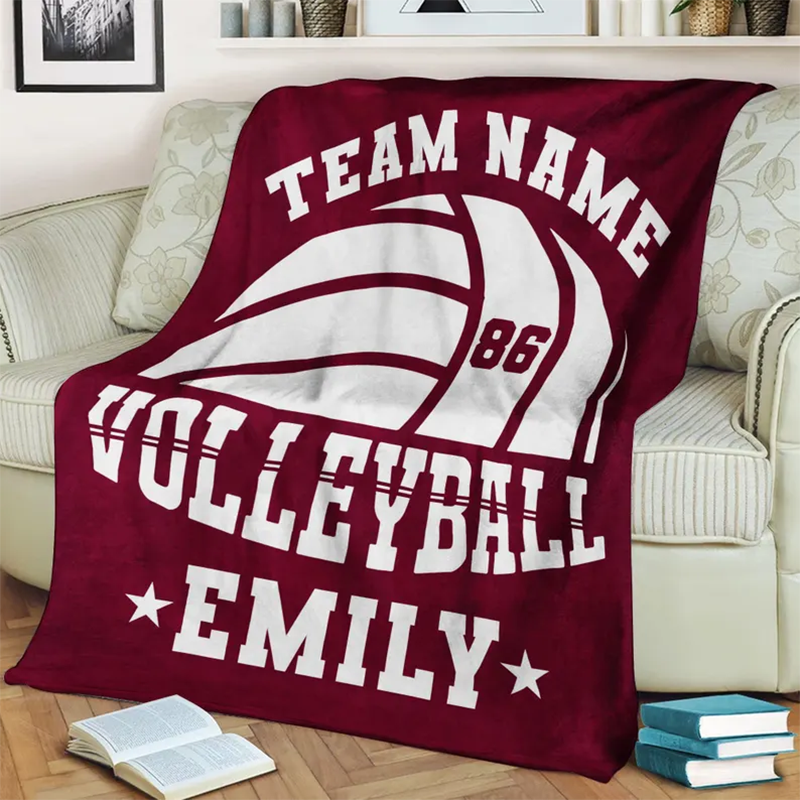 Personalized Team Name Volleyball Gift for Volleyball Team Blanket