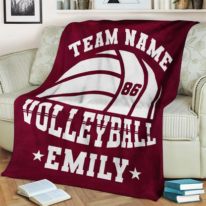 Personalized Team Name Volleyball Gift for Volleyball Team Blanket