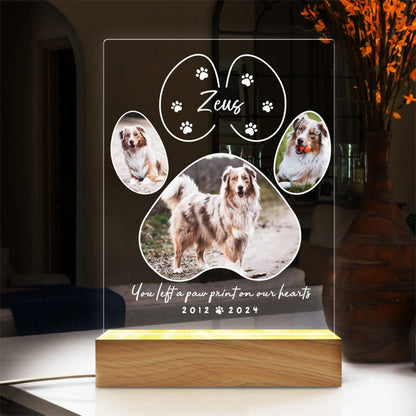 Pet Memorial Night Light, Custom Pet Plaque, Pet Night Light
