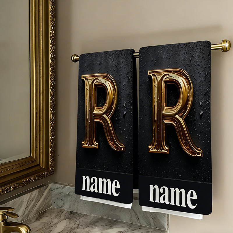 2pcs Customizable Text Towel, Name Custom Towel