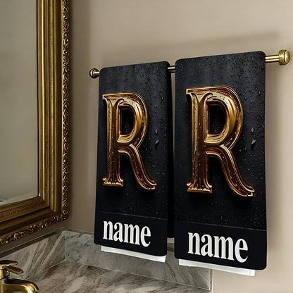 2pcs Customizable Text Towel, Name Custom Towel