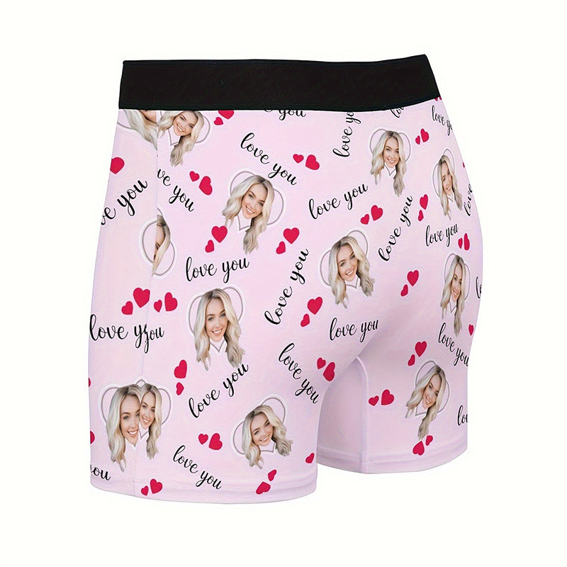 Custom Photo Print Boxer Briefs, High-Elastic Polyester