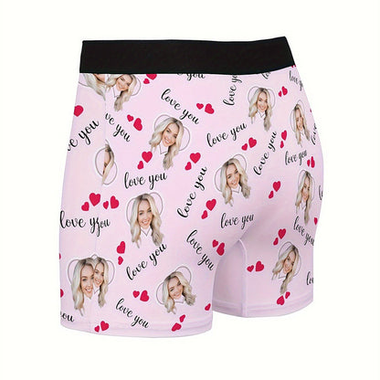 Custom Photo Print Boxer Briefs, High-Elastic Polyester