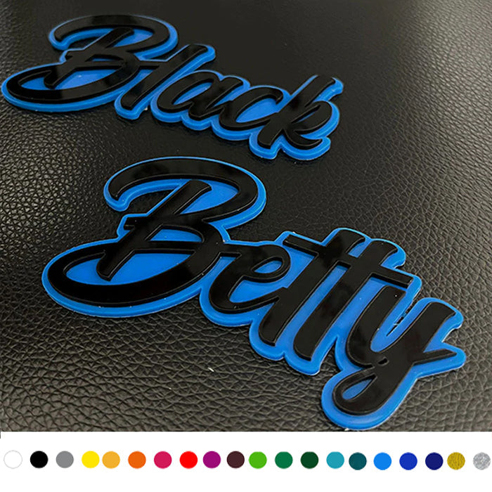 Custom Cursive Font Car Emblem - Custom Colors
